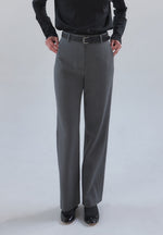 Straight Fit Flat Pants In Gray