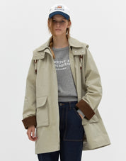 Half Hood Trench In Beige