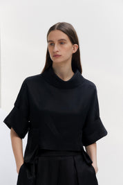 Mock Cube Blouse In Black