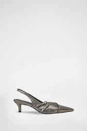 Belted Slingback In Silver