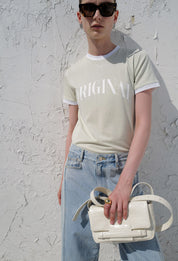 Contrast Binding Short-sleeve Original T-shirt In Mint