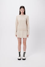 Cashmere Blended Back Hole Knit Top In Ivory