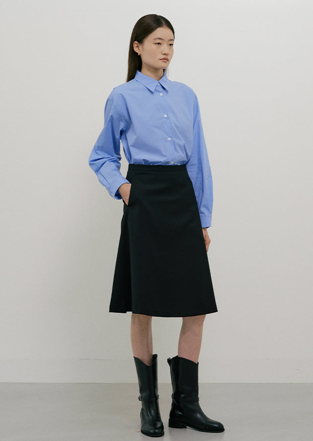 Bio Poplin Shirt In Blue