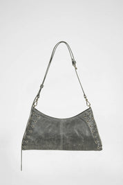 Eyelet-detail Bag In Gray