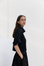 Mock Cube Blouse In Black