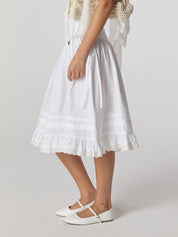 Amelia Tiered Ruffle Skirt In White