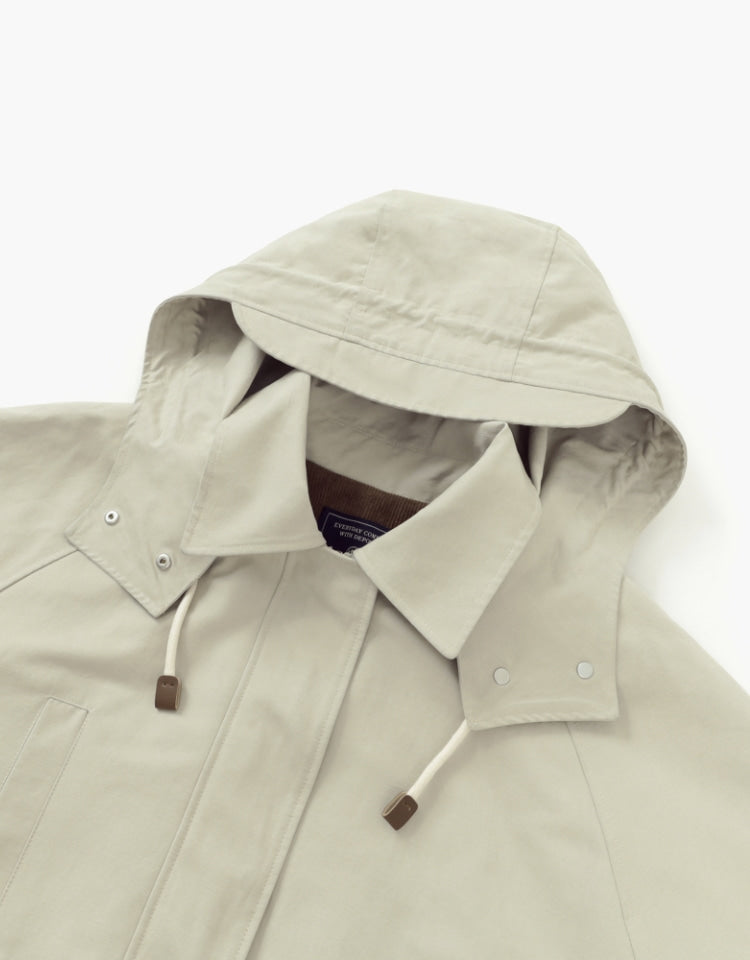 Half Hood Trench In Beige