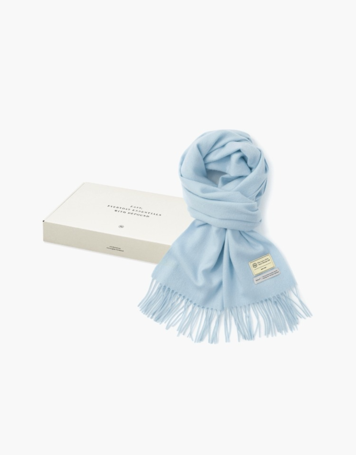 Cashmere Wool Blended Muffler In Baby Blue