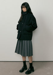 Standard Wool Short Coat In Black