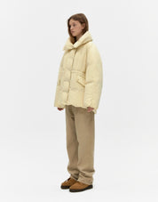 Stand Collar Padded Jumper In Butter