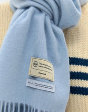 淡藍色羊絨羊毛混紡圍巾