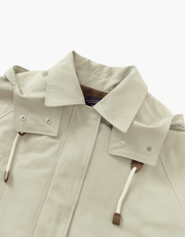 Half Hood Trench In Beige