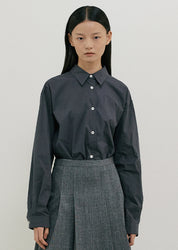 Bio Poplin Shirt In Charcoal