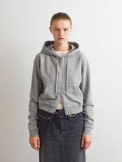 Raw Cut Hoodie Zip-up In Gray