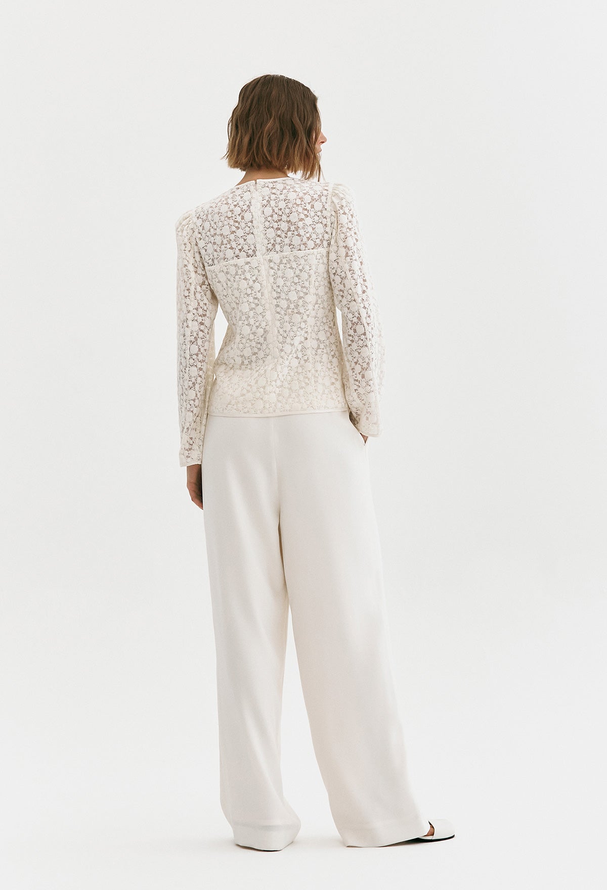 Lace Corset Blouse In Ivory