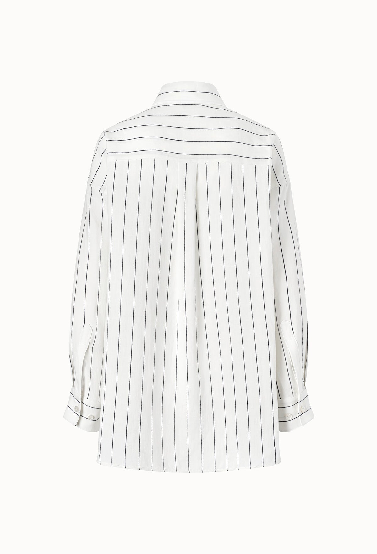 Linen Striped Shirt In Ivory