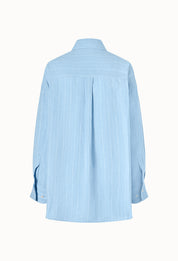 Linen Striped Shirt In Light Blue