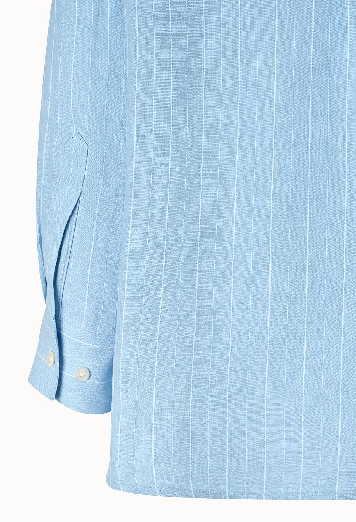 Linen Striped Shirt In Light Blue