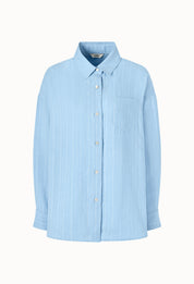 Linen Striped Shirt In Light Blue