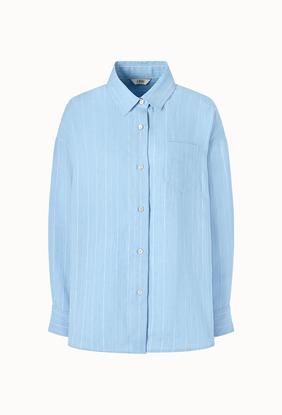 Linen Striped Shirt In Light Blue