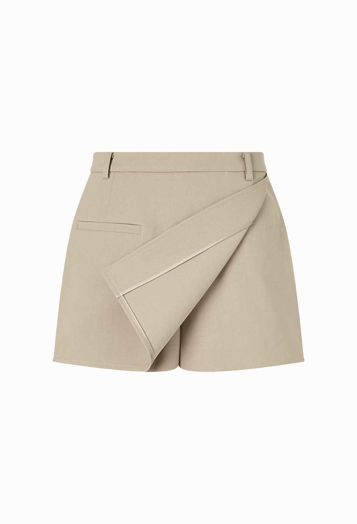 Low-rise Wrap Culottes In Greige