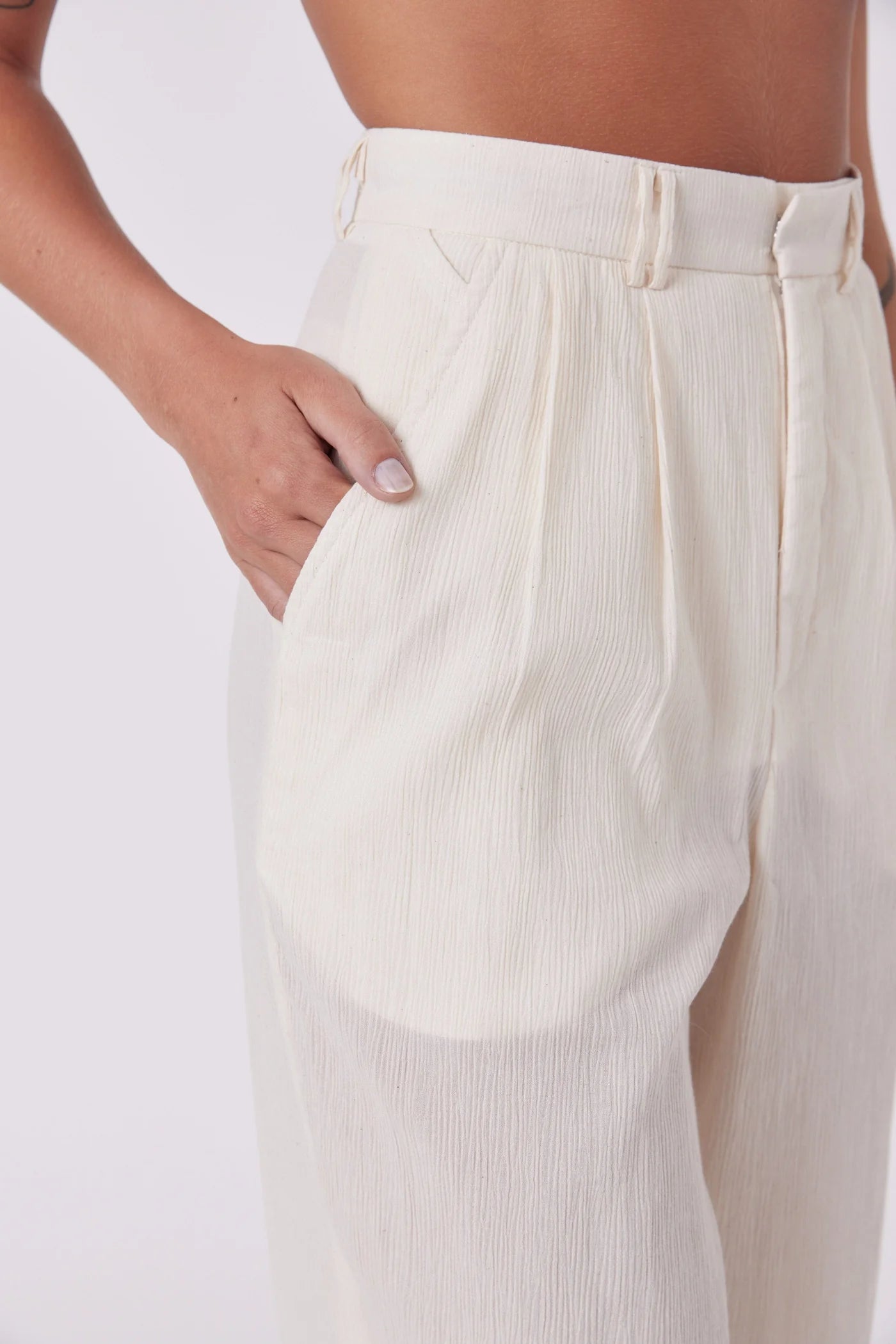 Flow Tailored Pants Natural White In Natural White