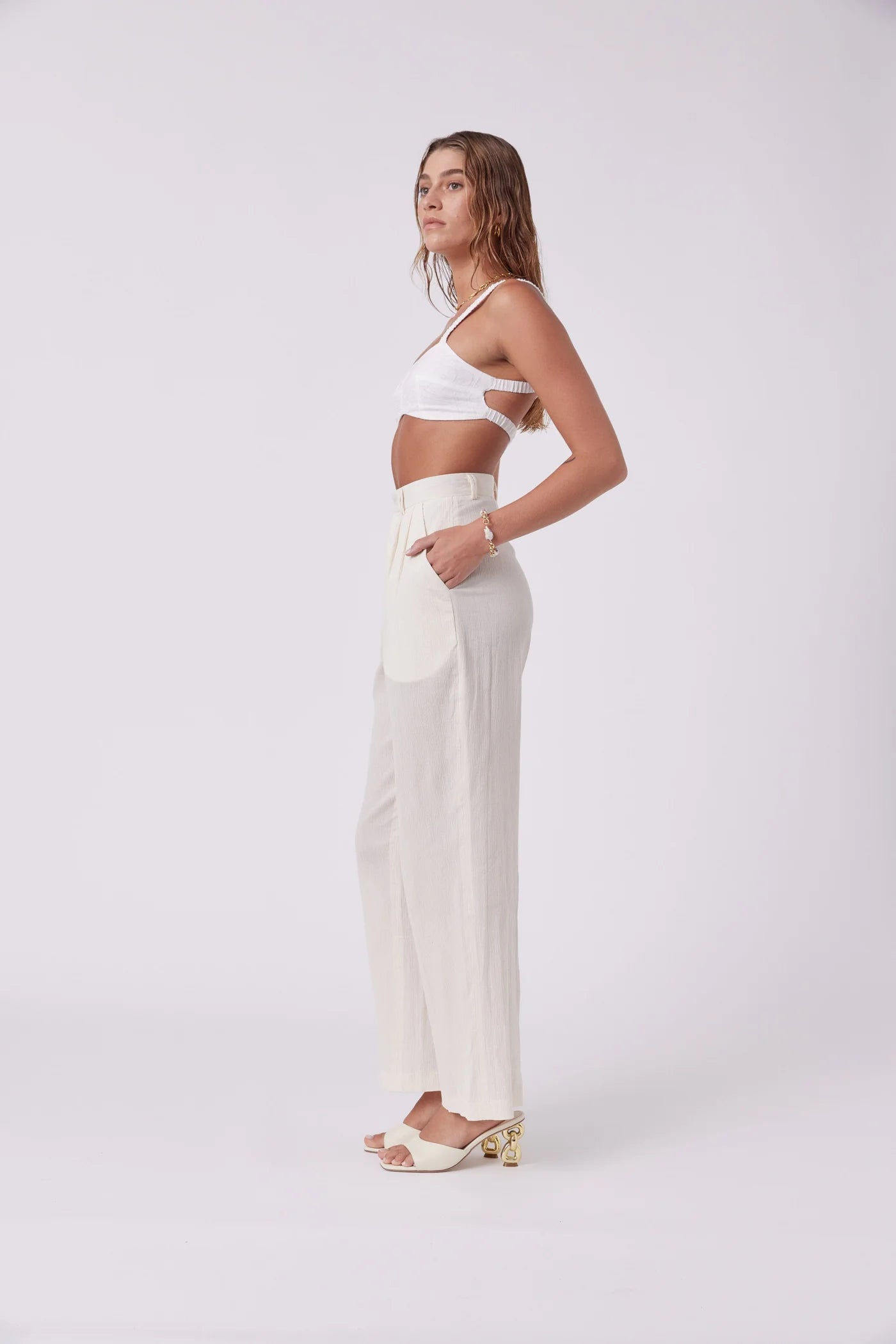 Nonchalant Bralette White Broderie Anglaise In White
