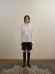 Soft Cotton Shirt In Ivory