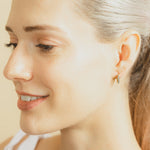 Turquoise Pave Dot Cubic Zirconia Huggies Hoop Earrings
