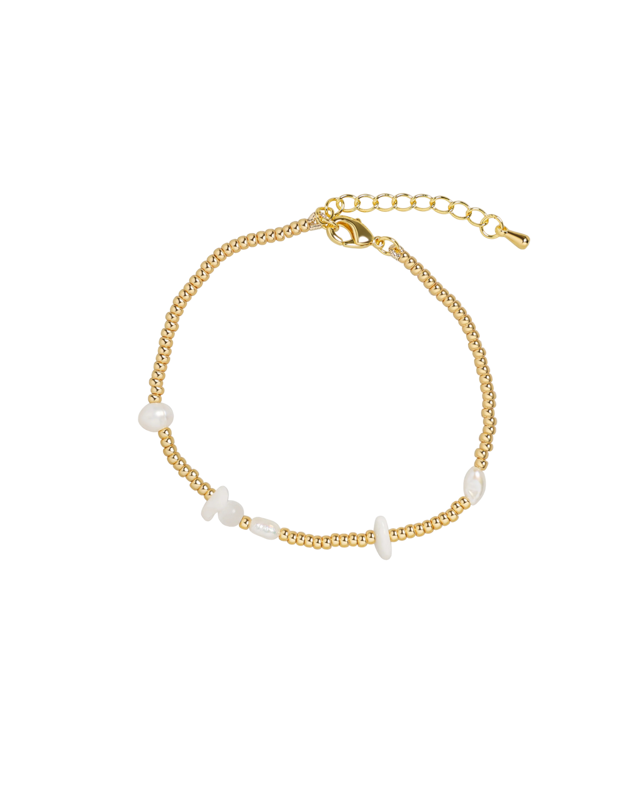 Harriet Gold Beaded Pearl Bracelet
