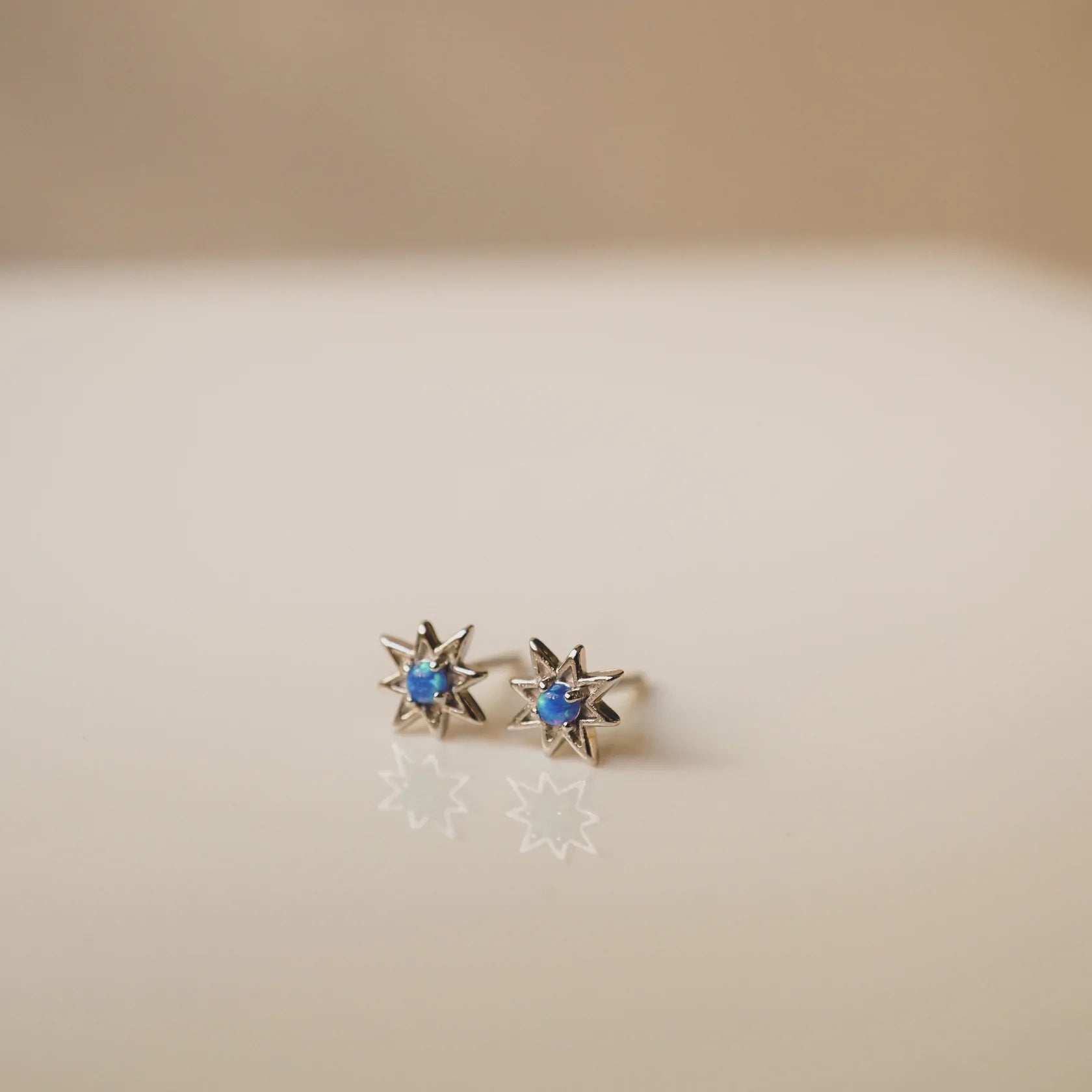 Ocean Blue Opal Starburst Stud Earrings  SHE00917 / SHE00918