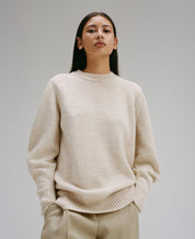 Oversized Knitted Sweater With Curved Sleeves
