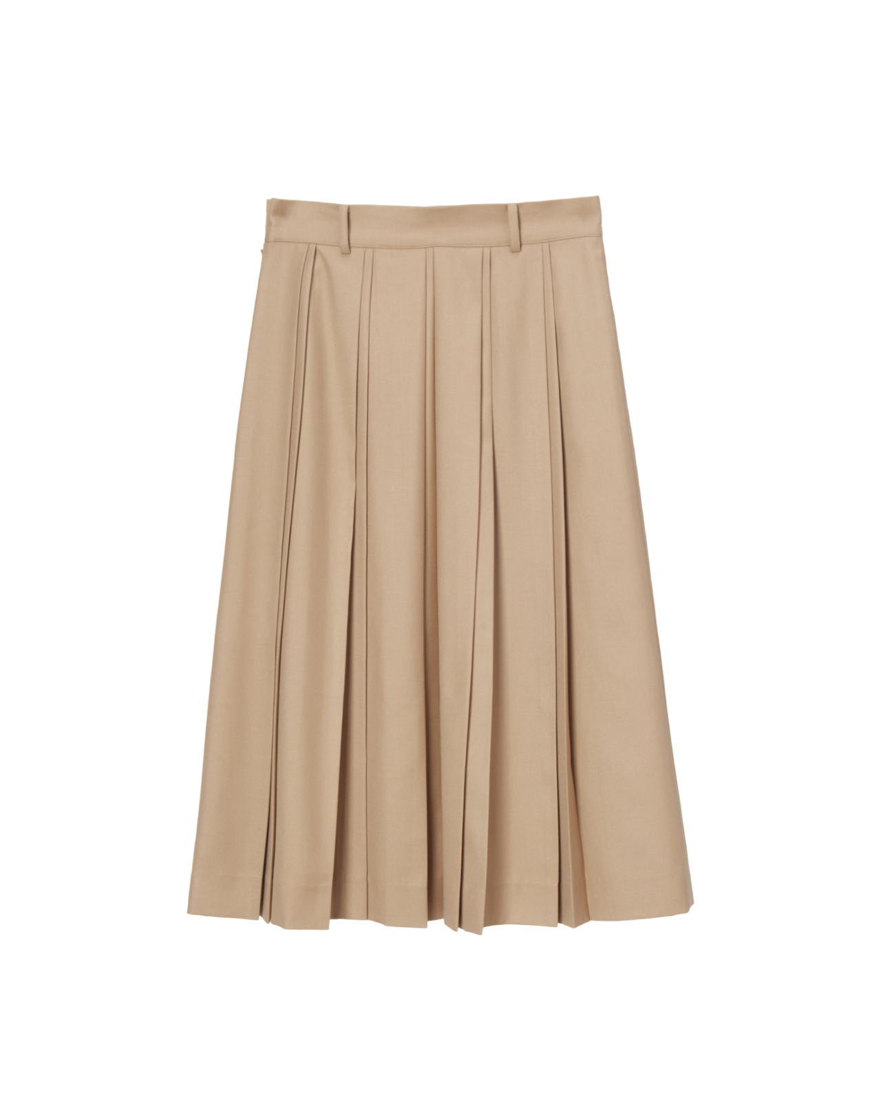 Double Pleats Skirt In Beige