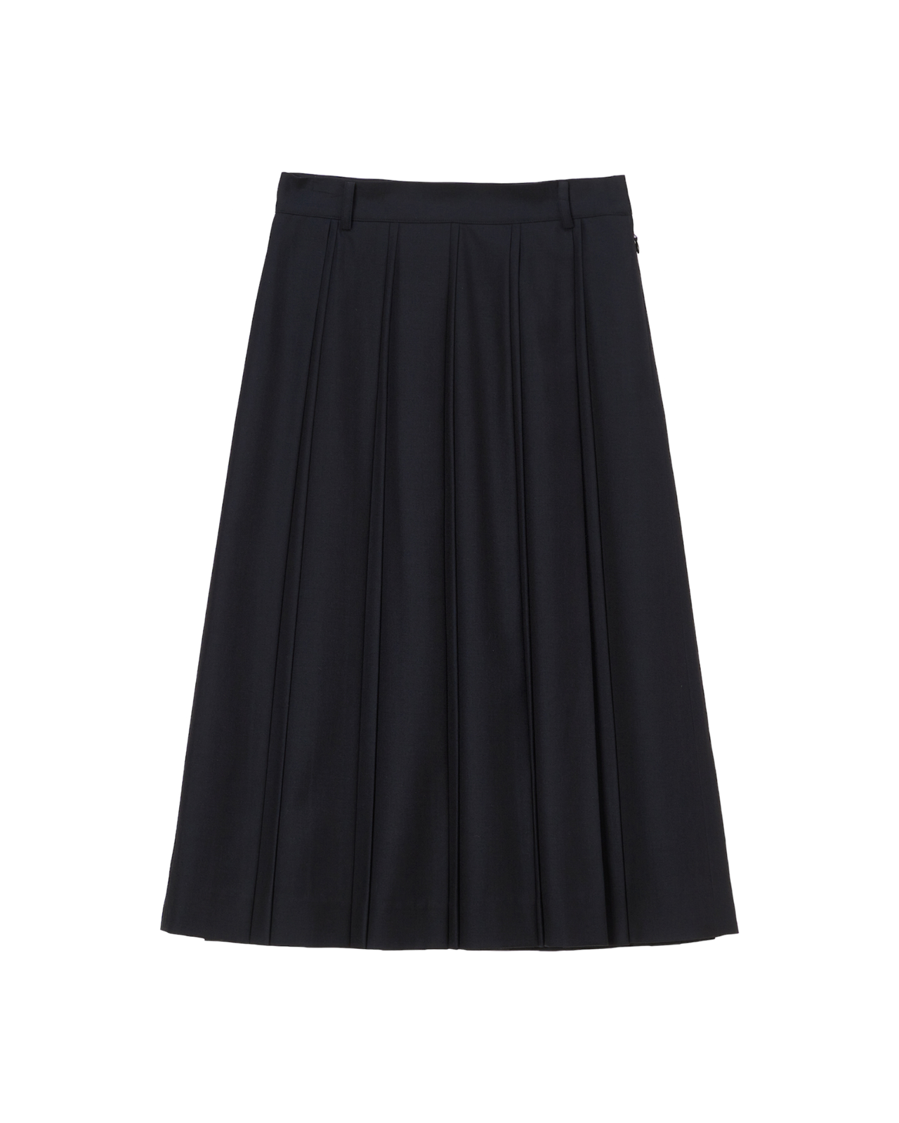 Double Pleats Skirt In French Navy