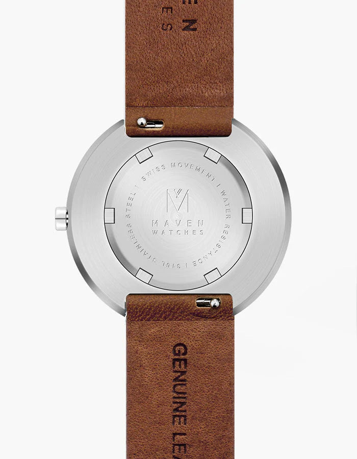 Brown Leather With Silver 20mm