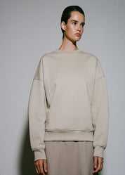 Organic Sweater With Pleated Detail Beige
