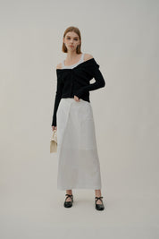 Long Flowy Skirt In White 038