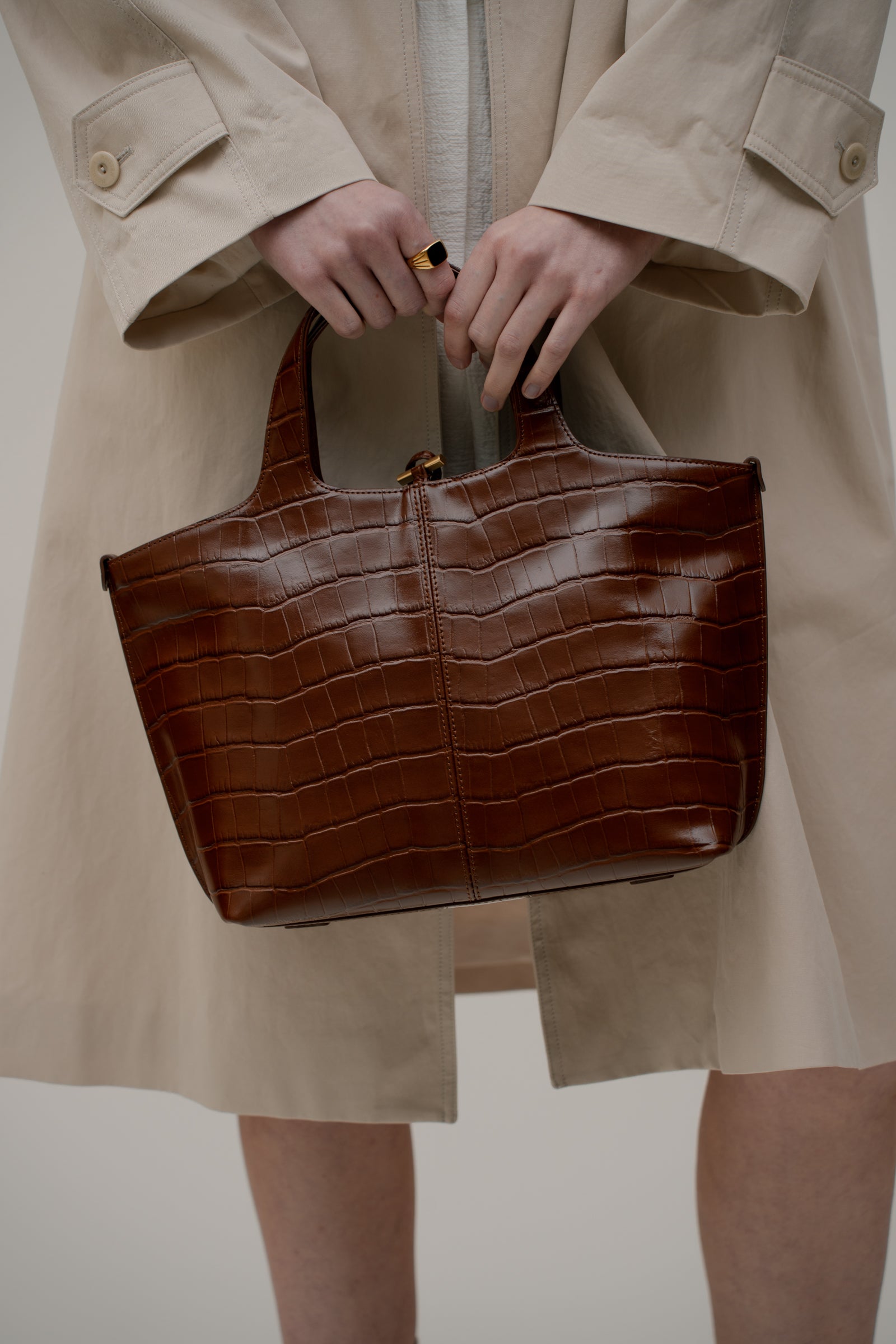 Panier Tote Bag In Pattern Brown