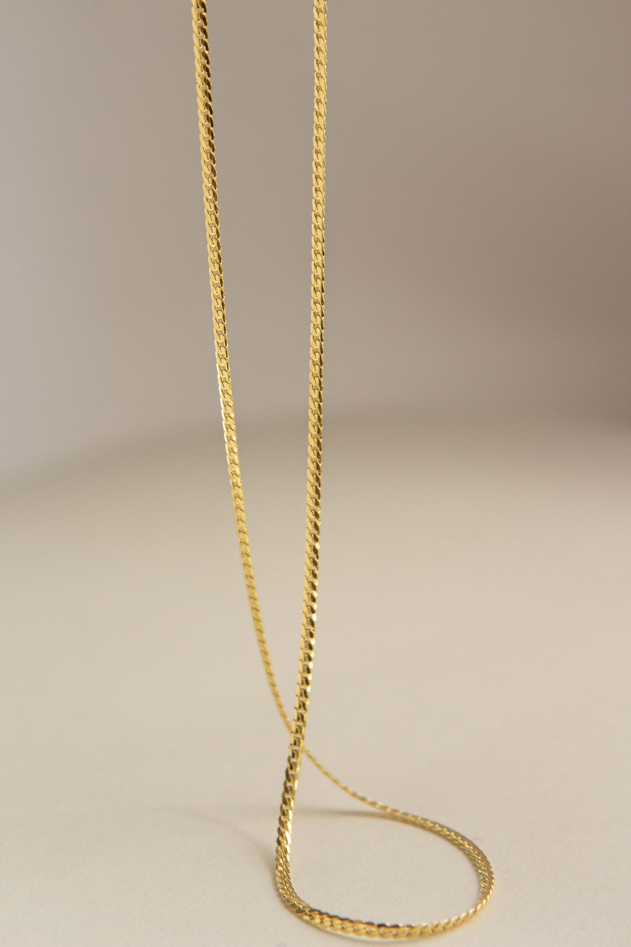 Cecile Mini Herringbone 14k Gold Chain Necklace