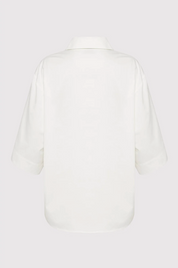 Short Sleeve Cotton Shirt In White