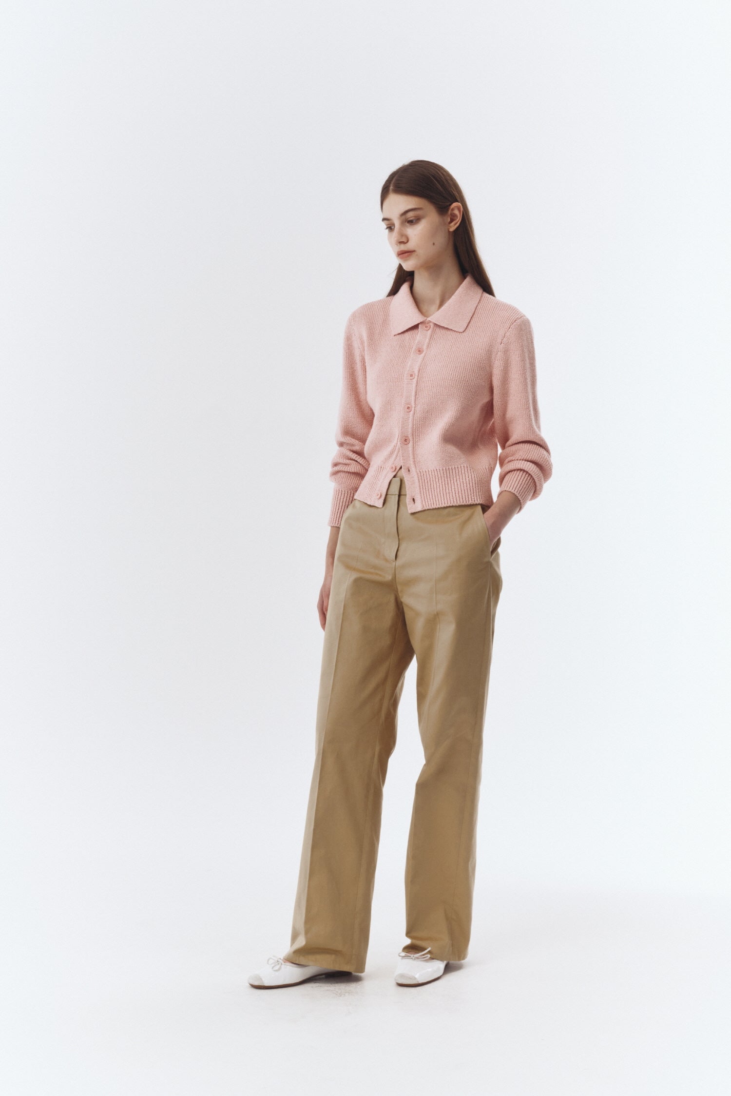 Straight Chino Pants In Classic Beige