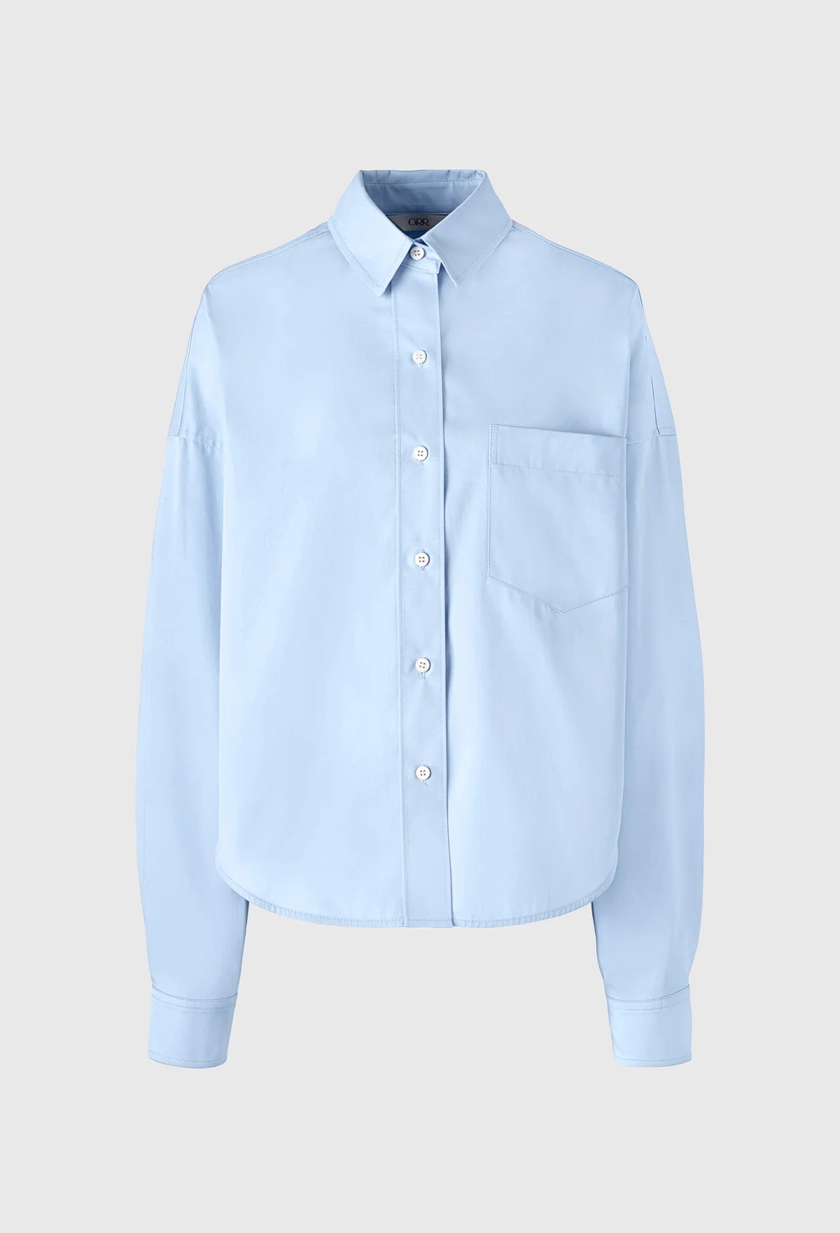 Boy Boxy Cropped Shirt In Light Blue