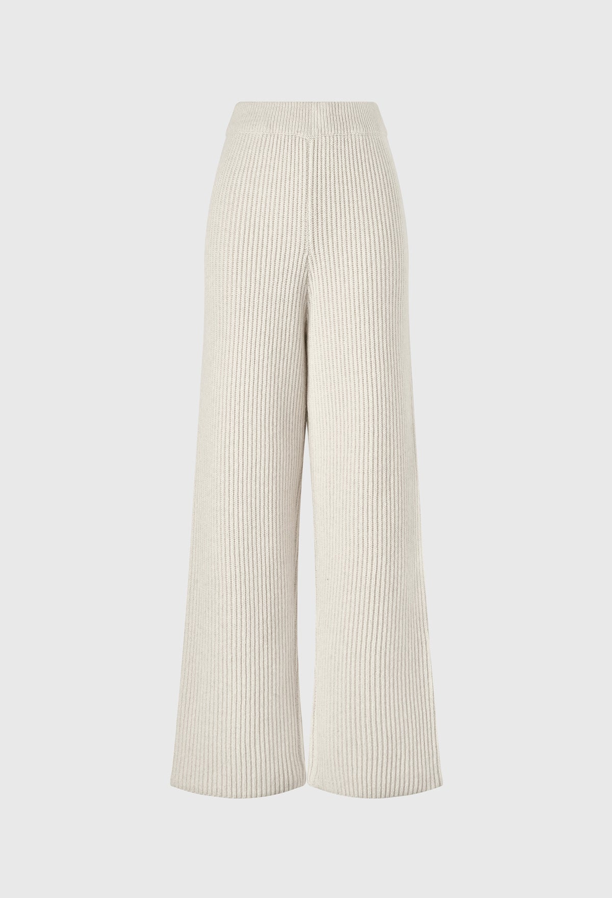 Bulky Knitted Pants In Cream Beige