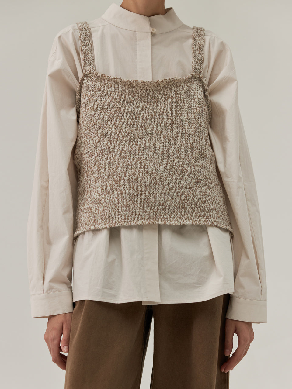 Bubble Knit Vest in Brown