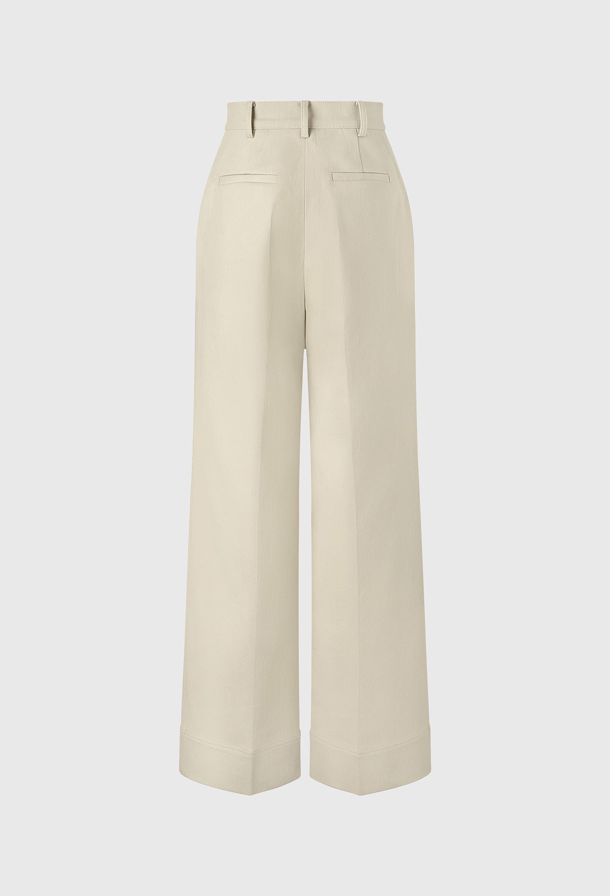 Cotton Wide-leg Pants In Beige