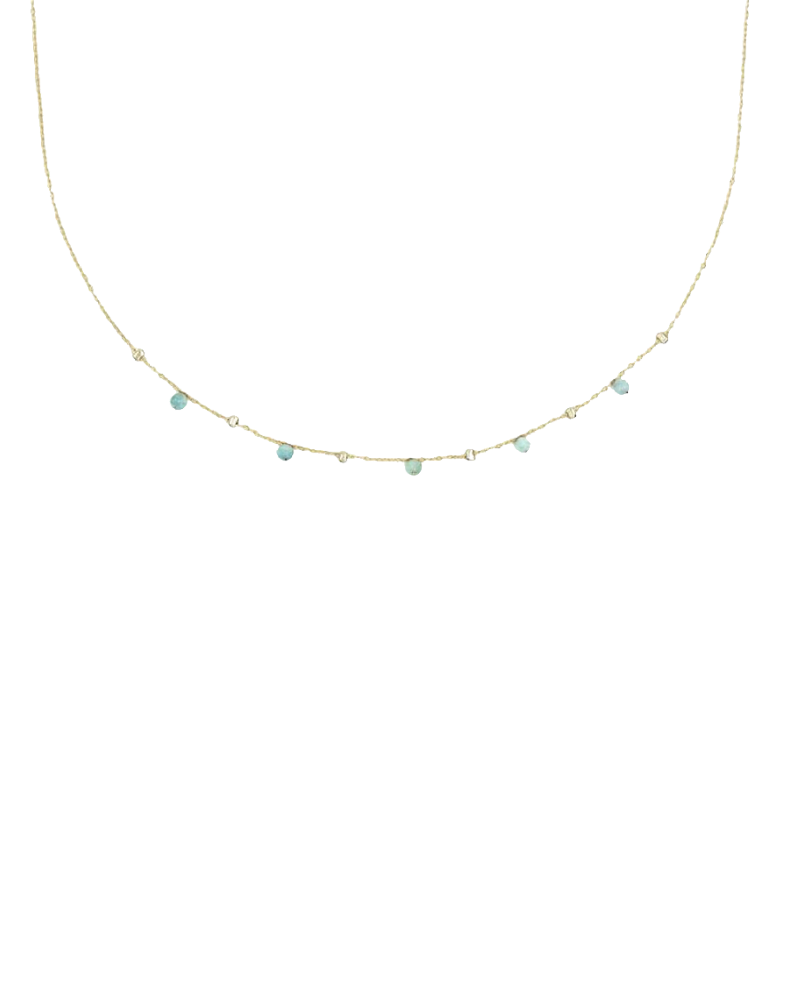 Natural Amazonite Twinkle Satellite Necklace SHN00125