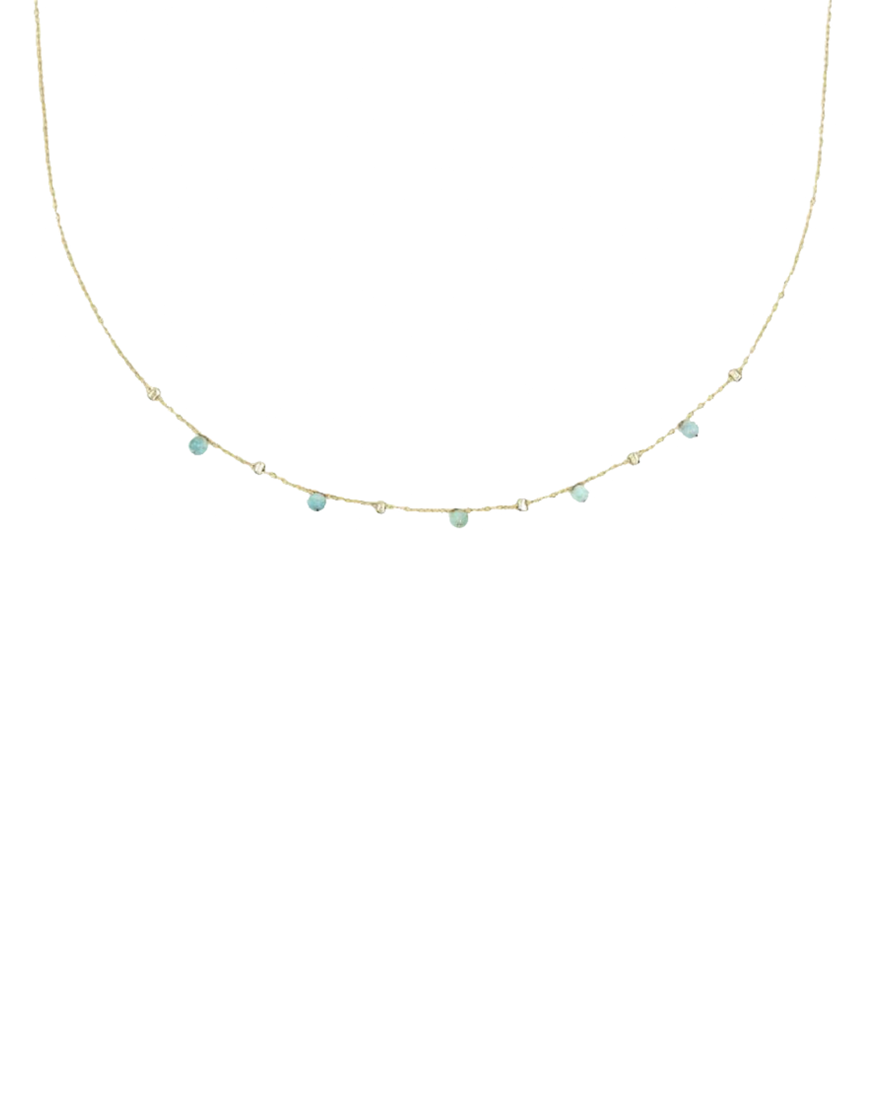 Natural Amazonite Twinkle Satellite Necklace SHN00125