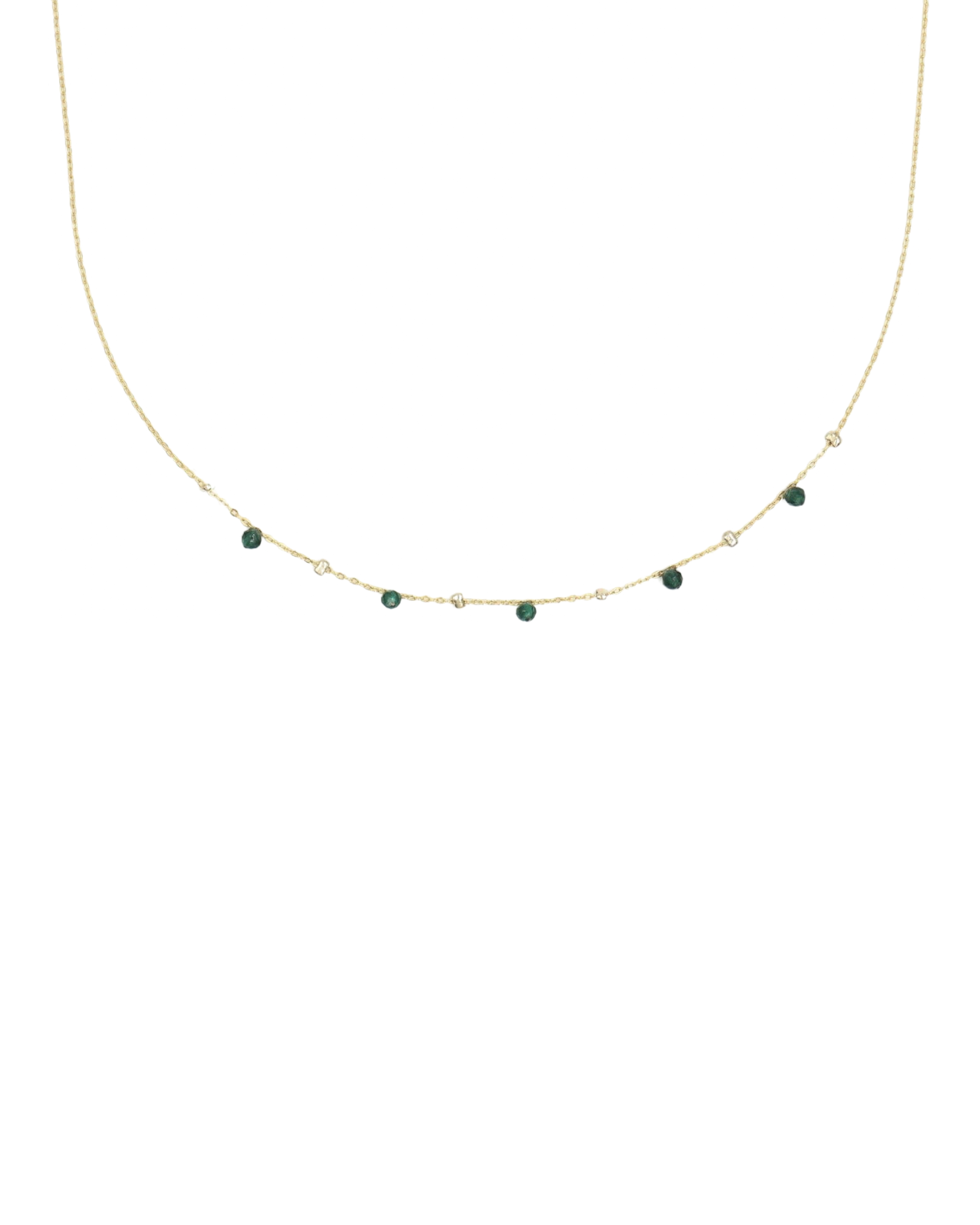 Natural Emerald Twinkle Satellite Necklace SHN00123
