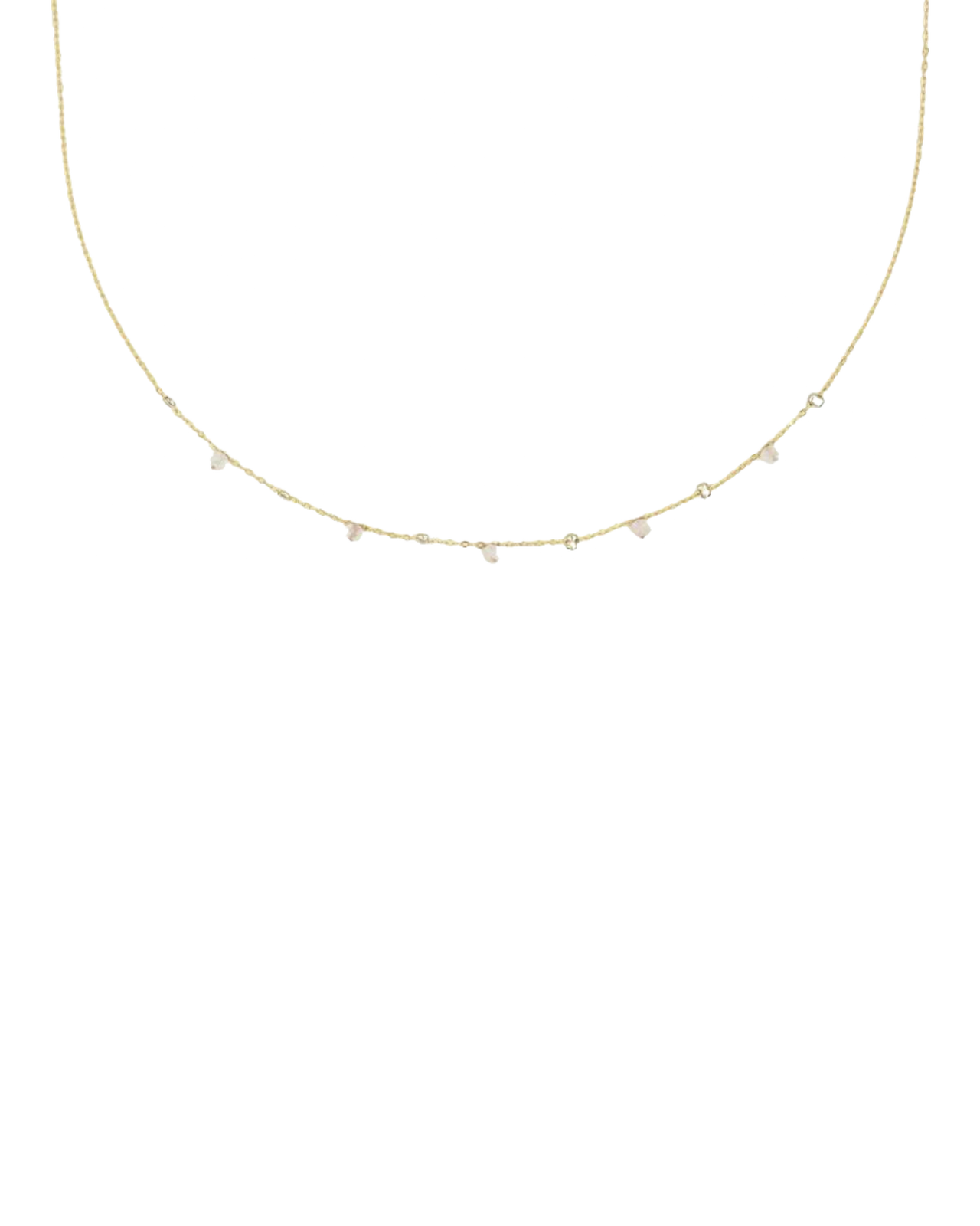 Natural Moonstone Twinkle Satellite Necklace(SHN0128)
