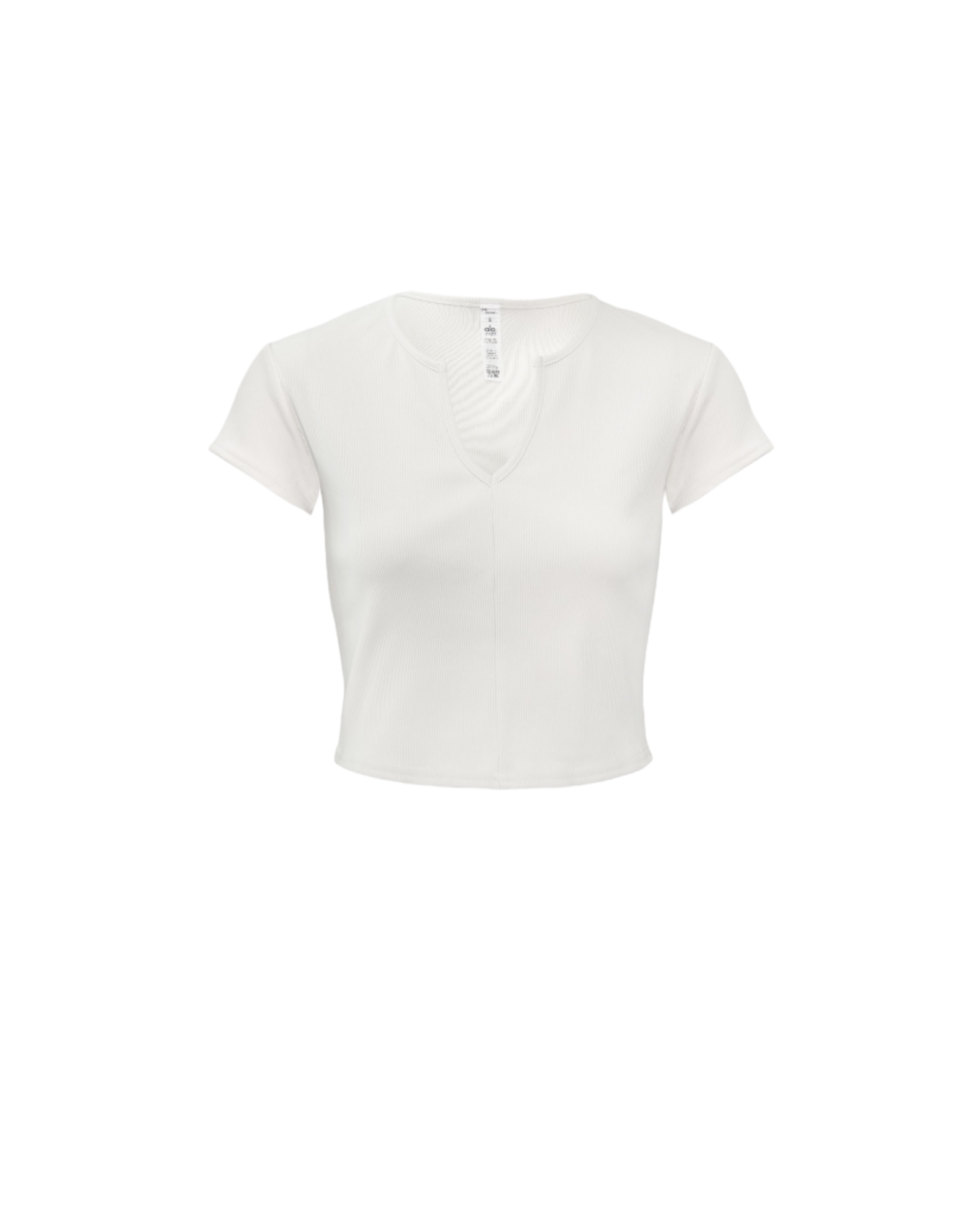 Ribbed Cropped Savvy Short Sleeve In Ivory